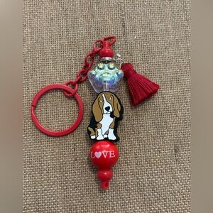 Basset Hound Beaded Keychain Handmade